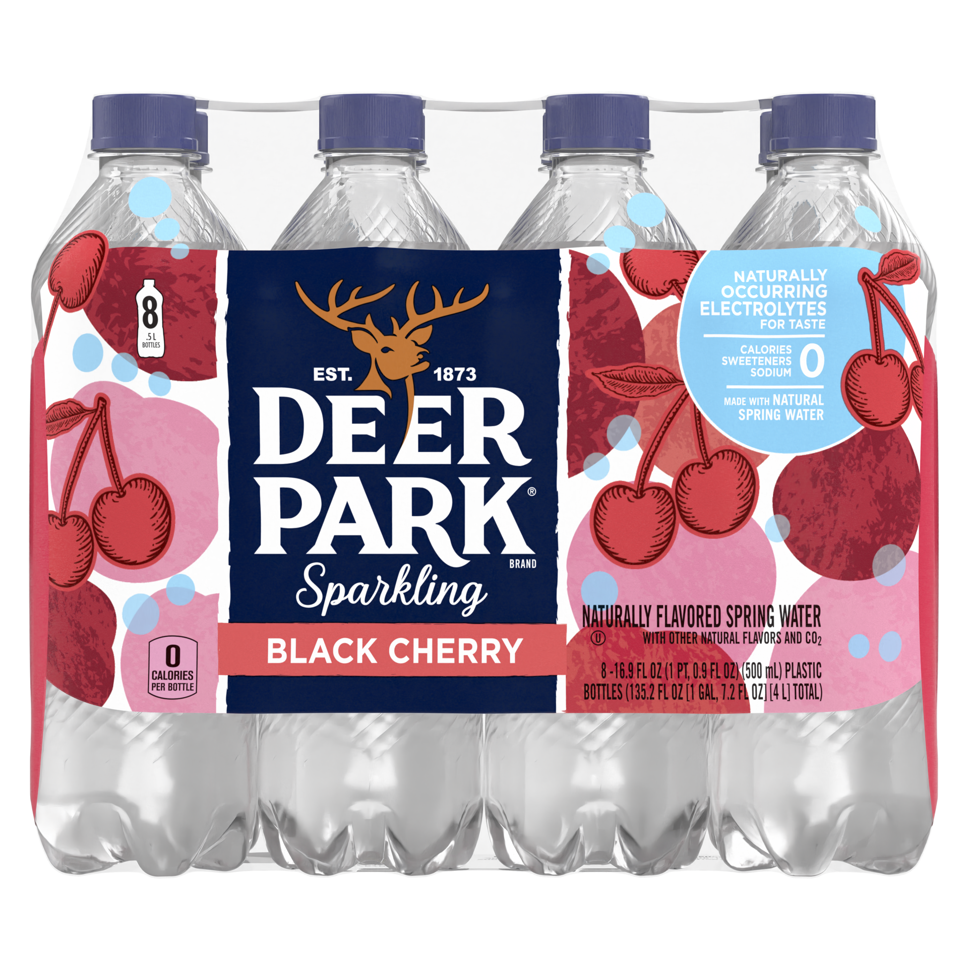 slide 2 of 5, Deer Park Sparkling Water, Black Cherry- 16.9 fl oz, 16.9 fl oz