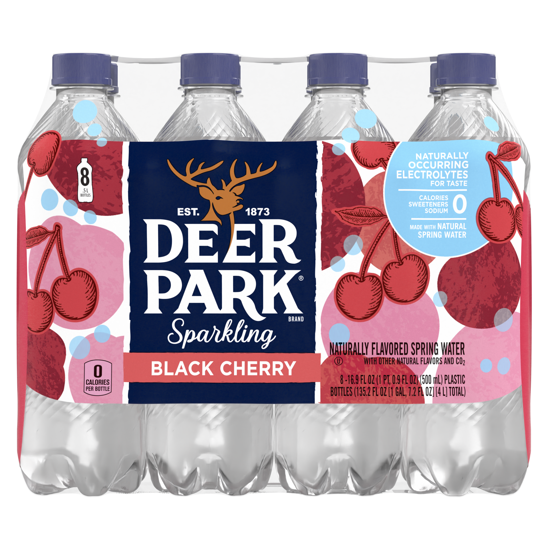 slide 1 of 5, Deer Park Sparkling Water, Black Cherry- 16.9 fl oz, 16.9 fl oz