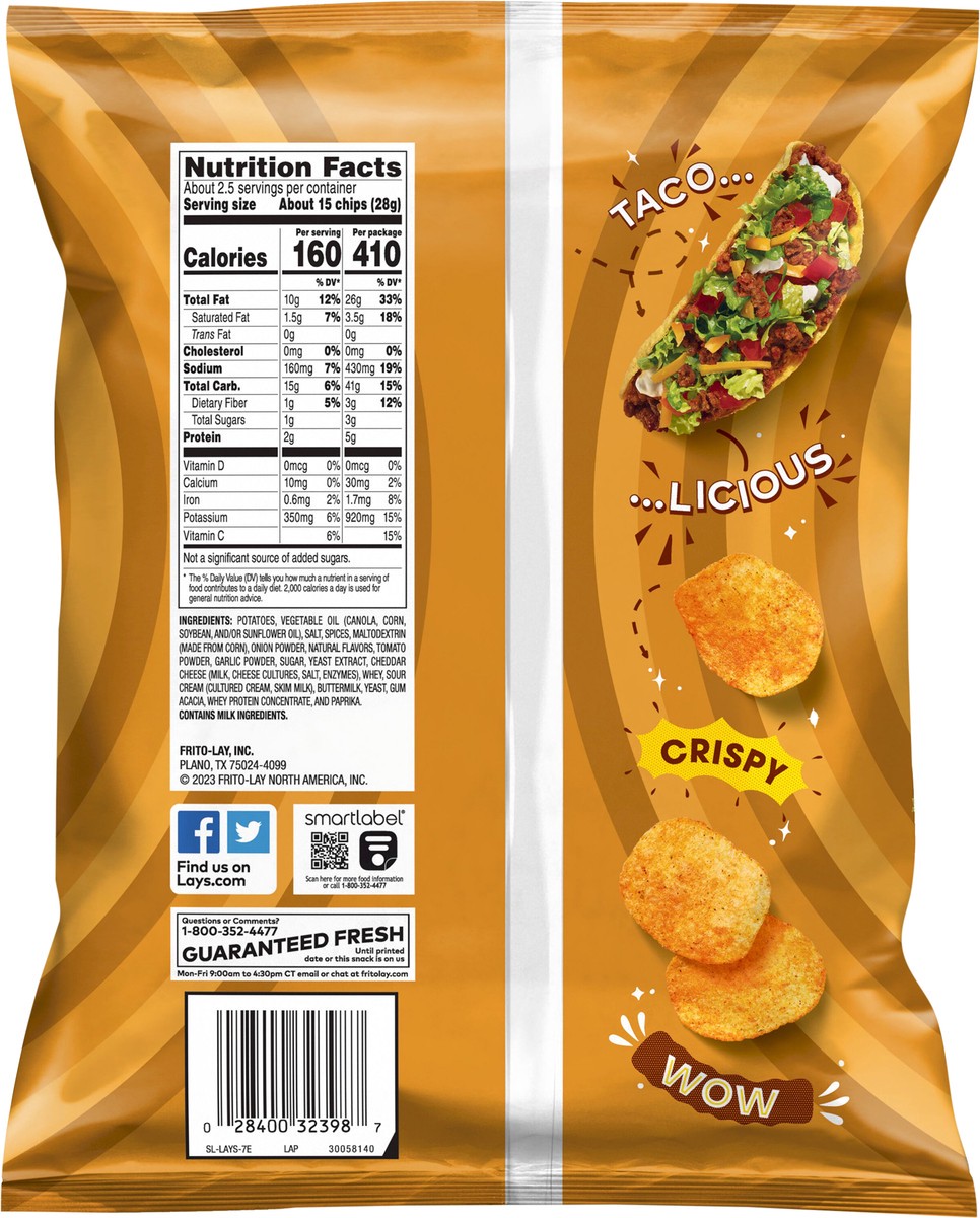 slide 2 of 3, Lay's Potato Chips Crispy Taco Flavored 2.625 Oz, 2.62 oz