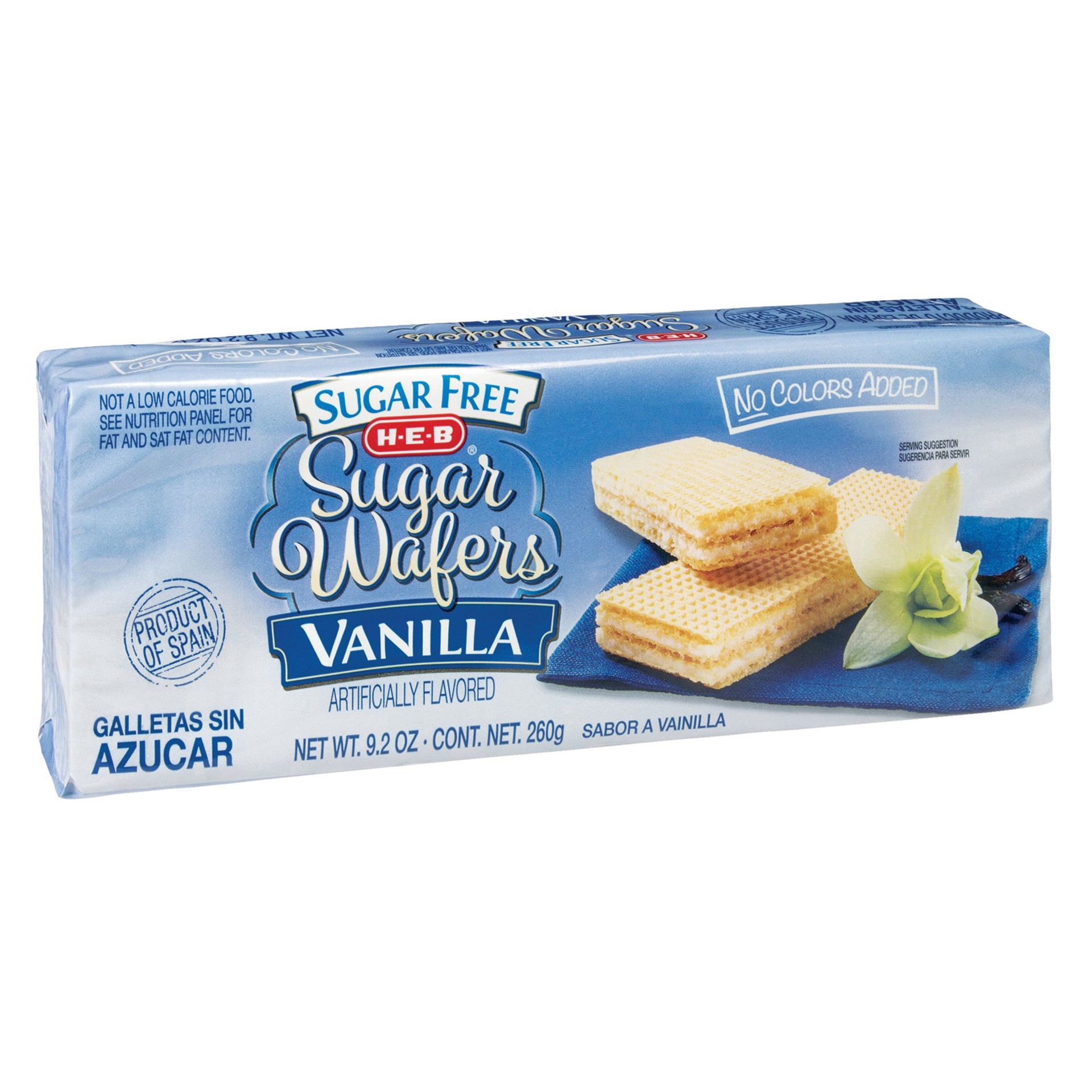 slide 1 of 1, H-E-B Sugar-Free Vanilla Wafers, 9.2 oz