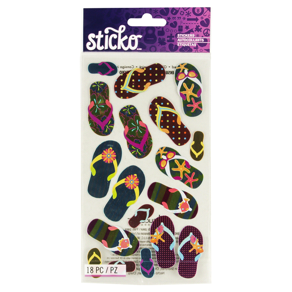 slide 1 of 1, Sticko Stickers Flip Floppin, 18 ct