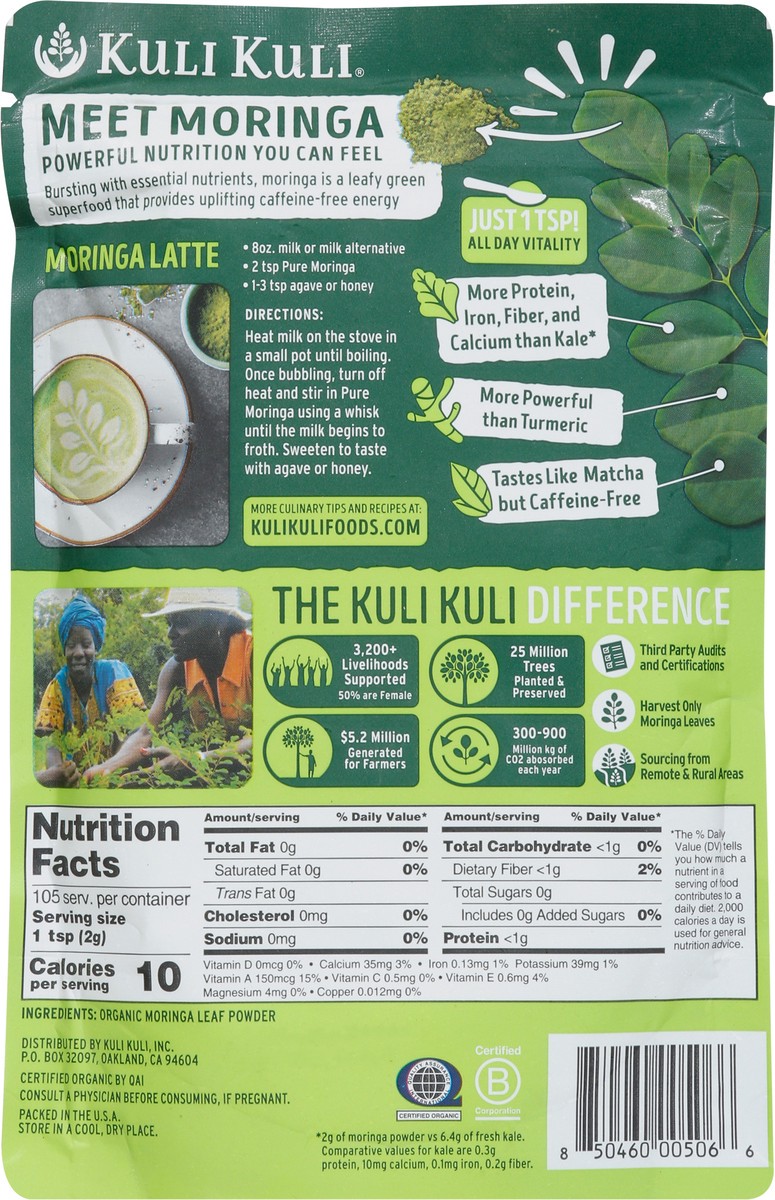 slide 7 of 9, Kuli Kuli Organic Pure Moringa Plant-Based Superfood Powder 7.4 oz, 7.4 oz