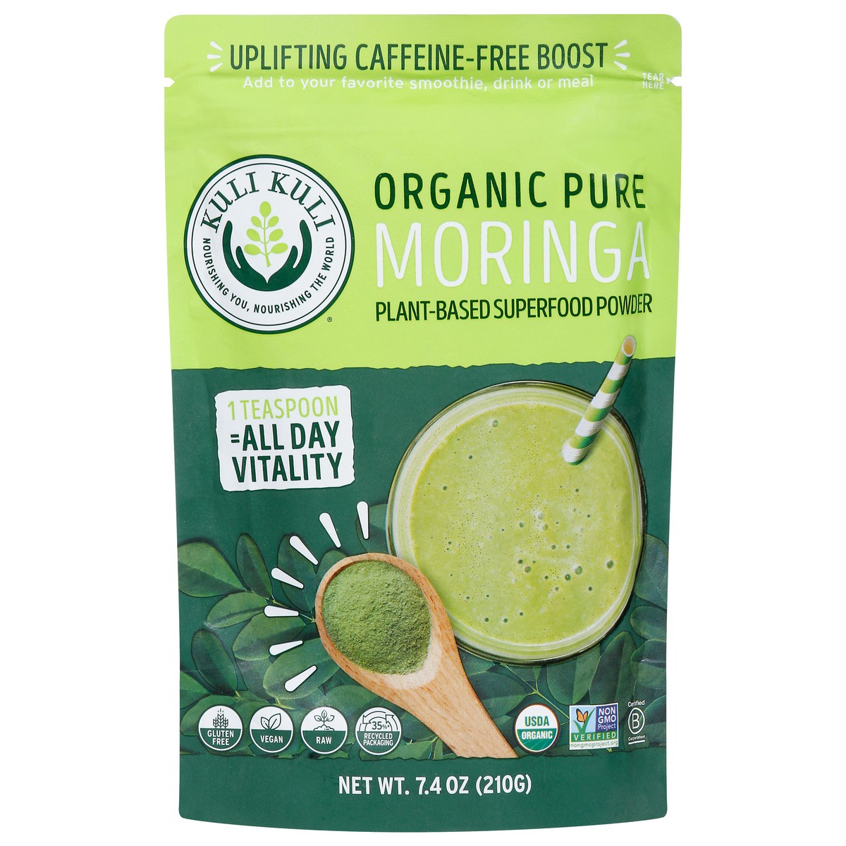 slide 1 of 9, Kuli Kuli Organic Pure Moringa Plant-Based Superfood Powder 7.4 oz, 7.4 oz