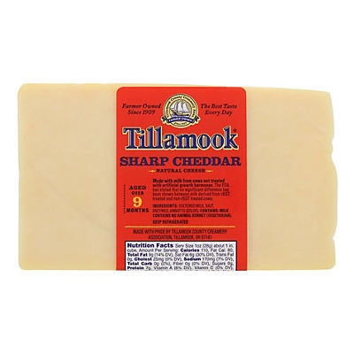 slide 1 of 1, Tillamook Sharp Cheddar Cheese with Red Wax, per lb