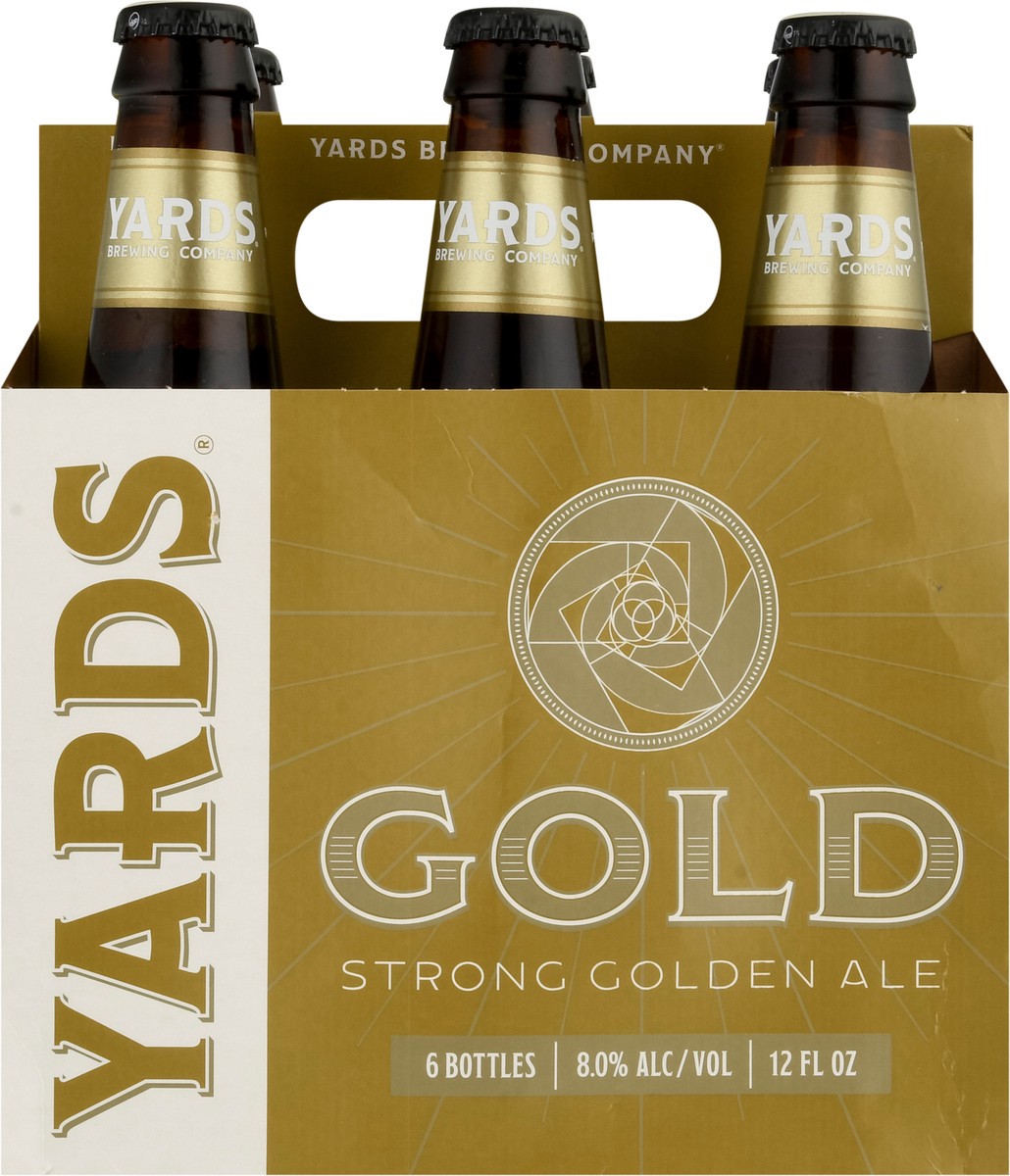 slide 4 of 9, Yards Strong Golden Ale Gold Beer 6 - 12 fl oz Bottles, 72 oz