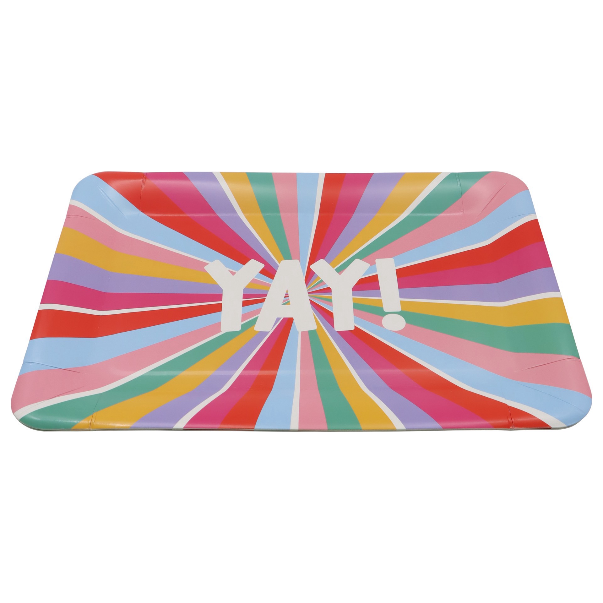 slide 2 of 3, 9" X 13" Yay Multicolor Paper Serving Trays, 2ct. By Celebrate It, 2 ct