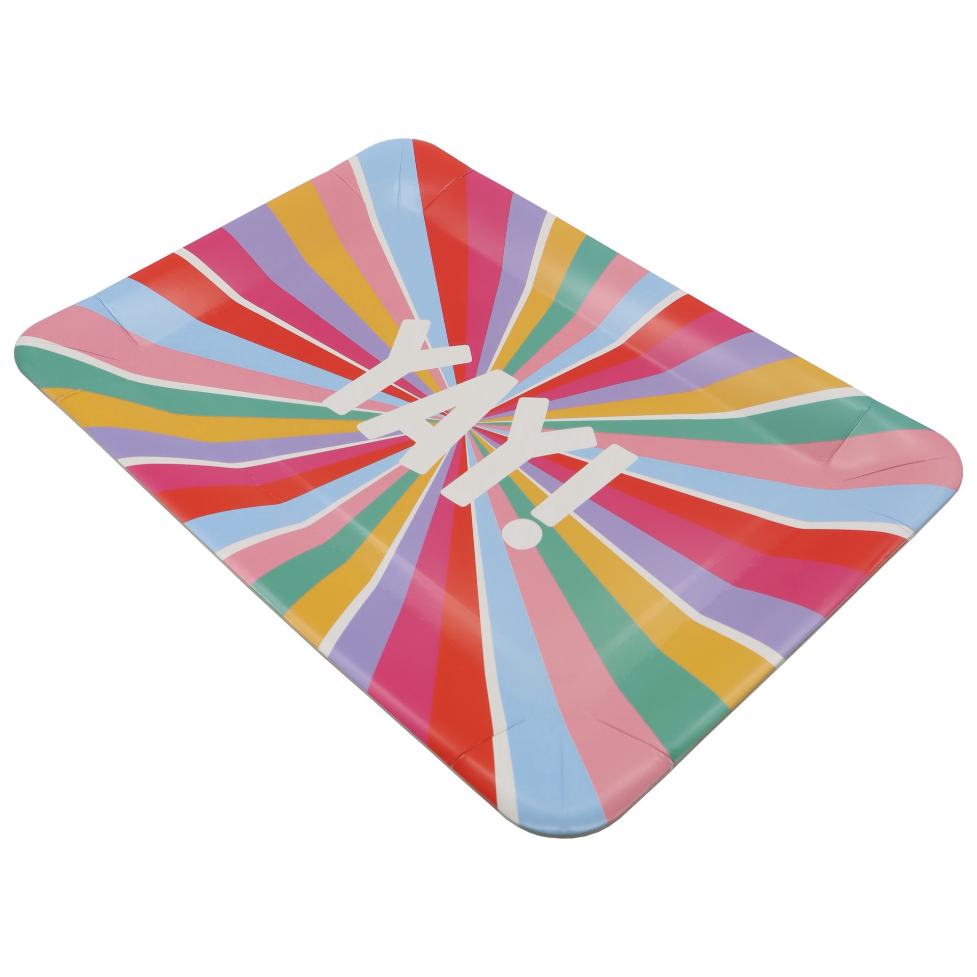 slide 3 of 3, 9" X 13" Yay Multicolor Paper Serving Trays, 2ct. By Celebrate It, 2 ct