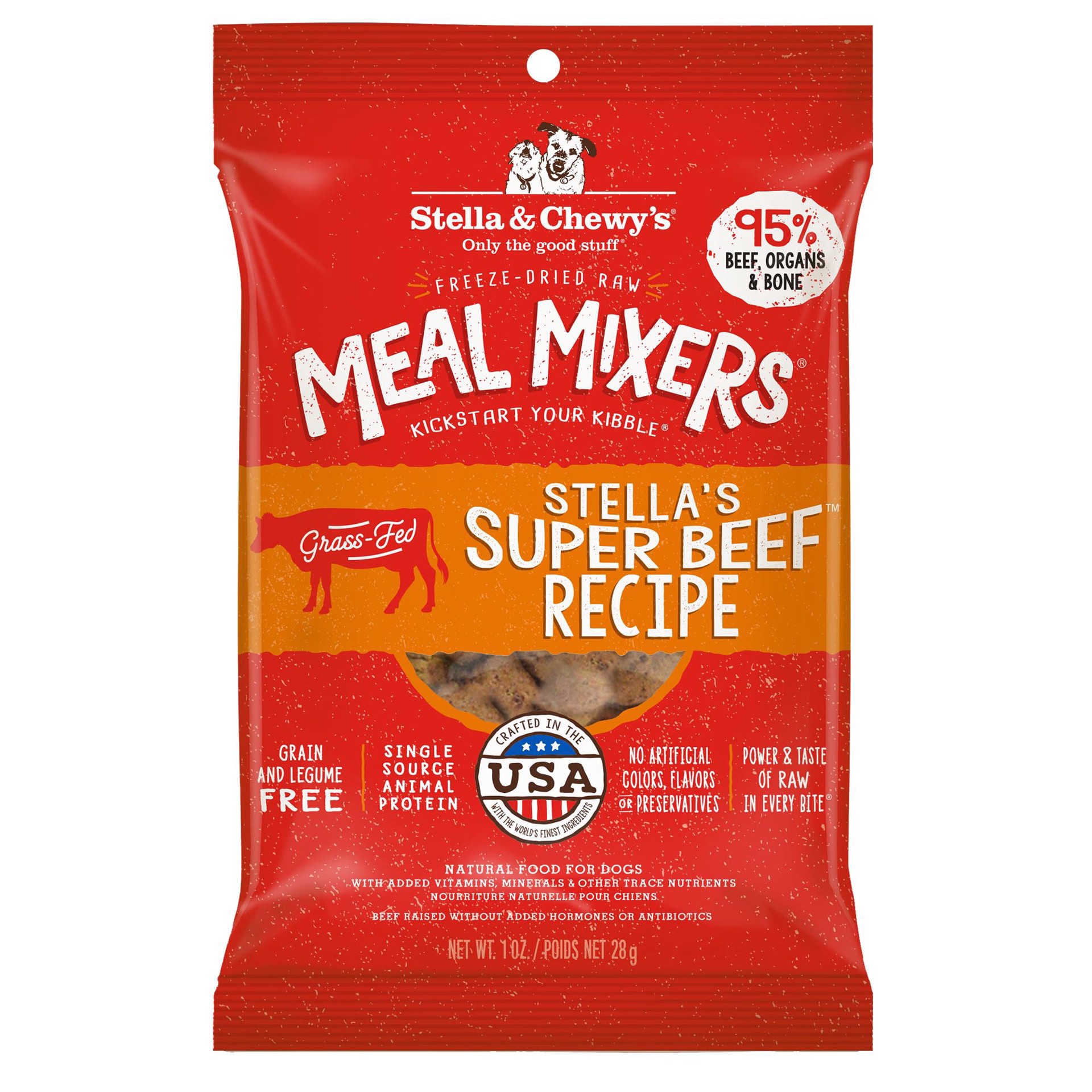 slide 1 of 1, Stella & Chewy's Freeze Dried Raw Super Beef Meal Mixer High Protein Dry Dog Food Topper, 1 oz., 1 ct
