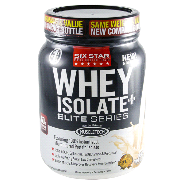 slide 1 of 1, Six Star Pro Nutrition Professional Strength Whey Isolate Elite Series Vanilla Nutrition Powder, 23.36 oz