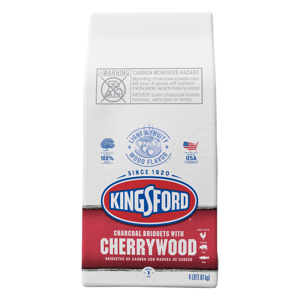 slide 2 of 7, Kingsford Original Charcoal Briquettes with Cherrywood, BBQ Charcoal for Grilling - 4 Pounds, 4 lb