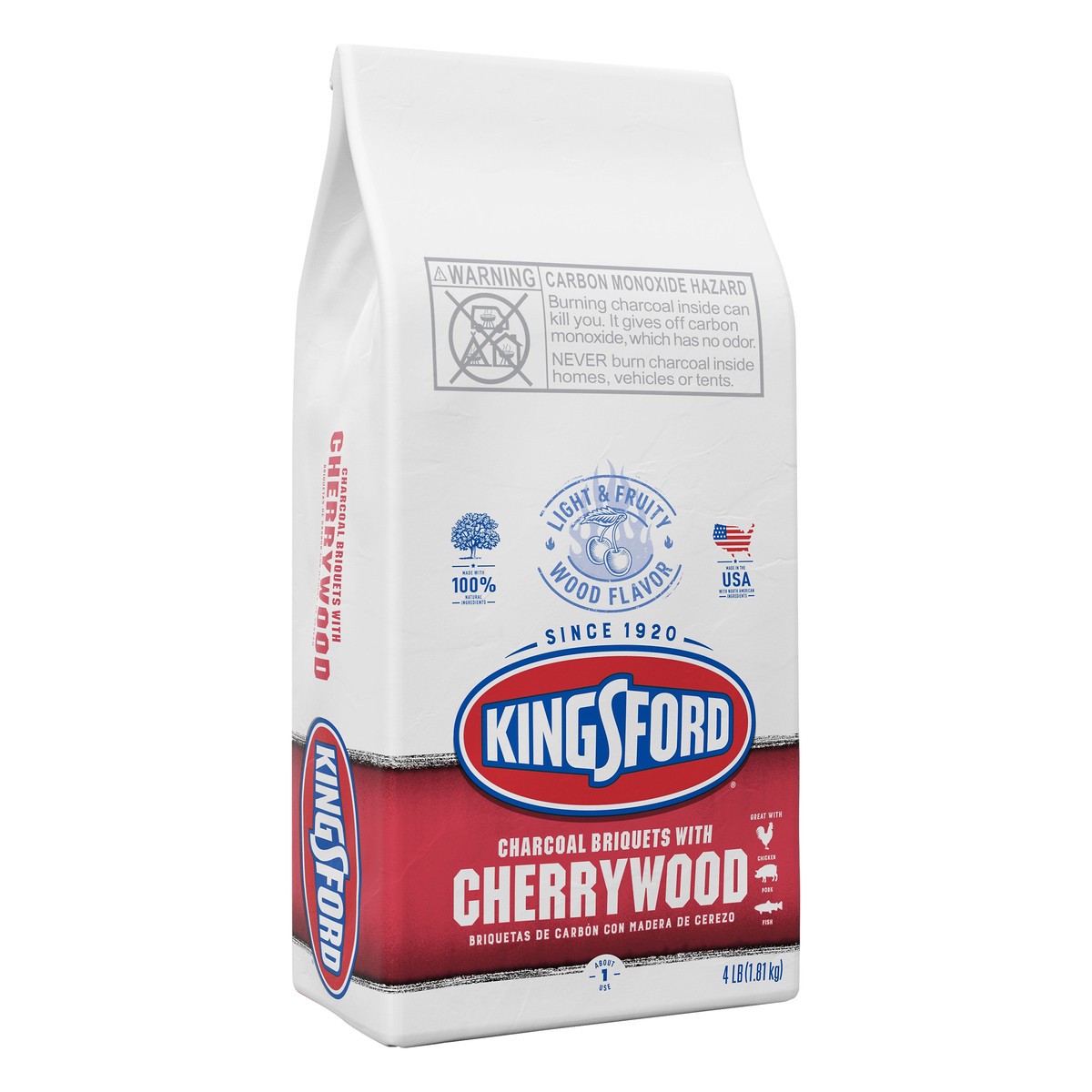 slide 4 of 7, Kingsford Original Charcoal Briquettes with Cherrywood, BBQ Charcoal for Grilling - 4 Pounds, 4 lb