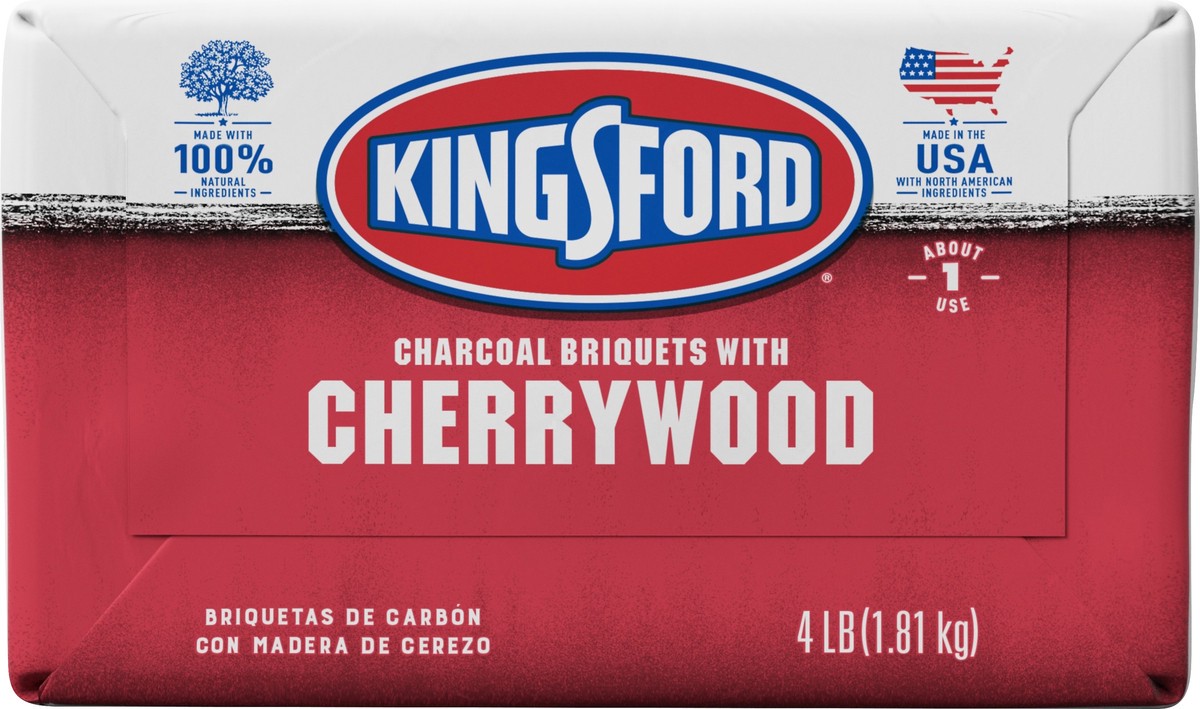 slide 5 of 7, Kingsford Original Charcoal Briquettes with Cherrywood, BBQ Charcoal for Grilling - 4 Pounds, 4 lb