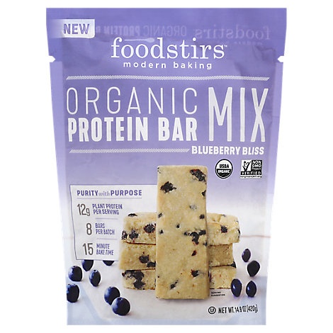 slide 1 of 1, Foodstirs Organic Protein Bar Mix Blueberry Bliss, 14.8 oz