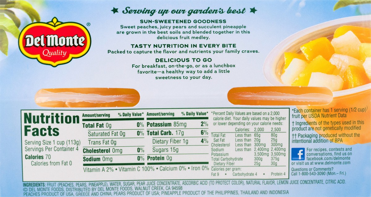 slide 5 of 9, Del Monte Mixed Fruit 4 ea, 4 ct