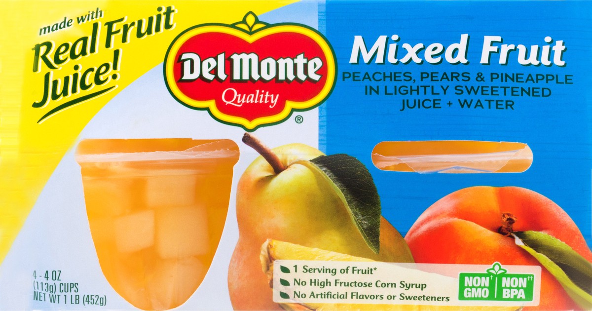 slide 6 of 9, Del Monte Mixed Fruit 4 ea, 4 ct