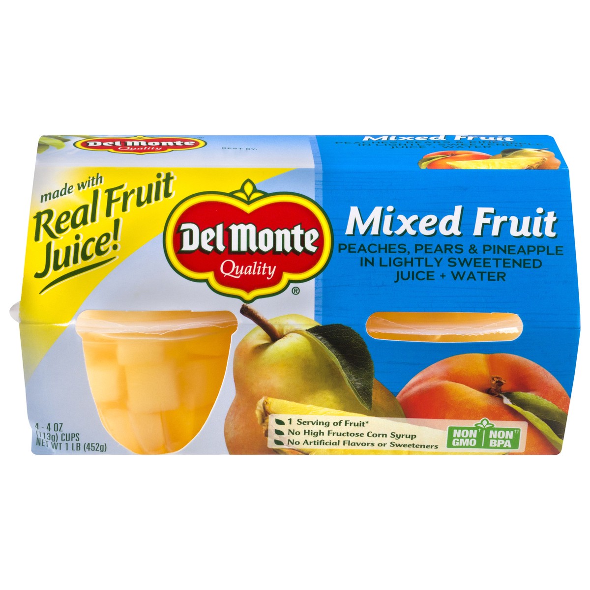 slide 1 of 9, Del Monte Mixed Fruit 4 ea, 4 ct