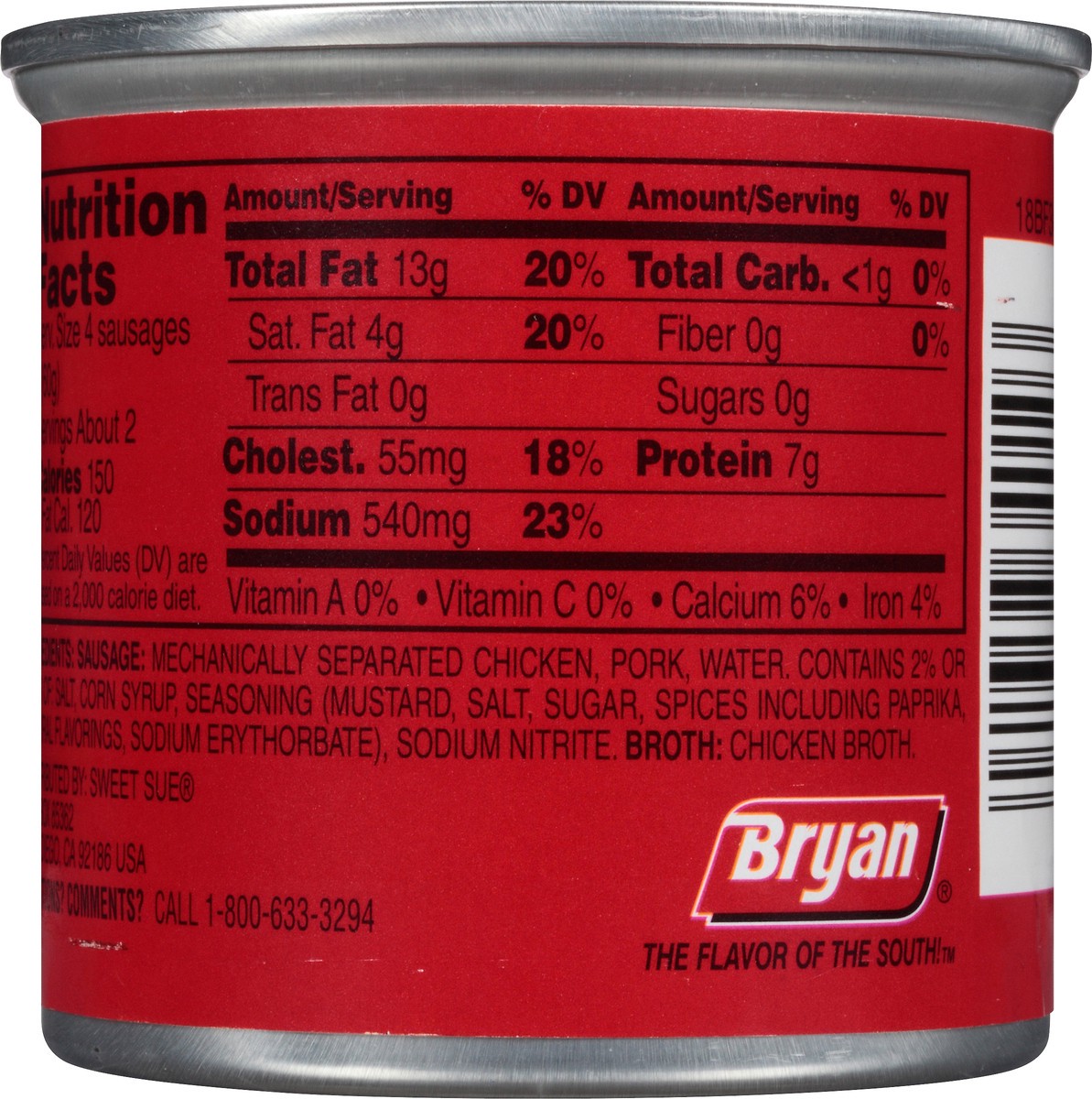 slide 3 of 7, Bryan Vienna Sausage 4.6 oz. Pull-Top Can, 4.6 oz