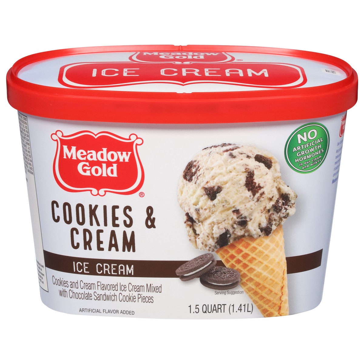 slide 1 of 6, Meadow Gold Cookies & Cream Ice Cream 1.5 qt, 1.5 qt