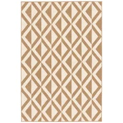Room & Retreat Solstice Indoor/Outdoor Area Rug Diamond Geo, 5 ft x 7 ft, Tan