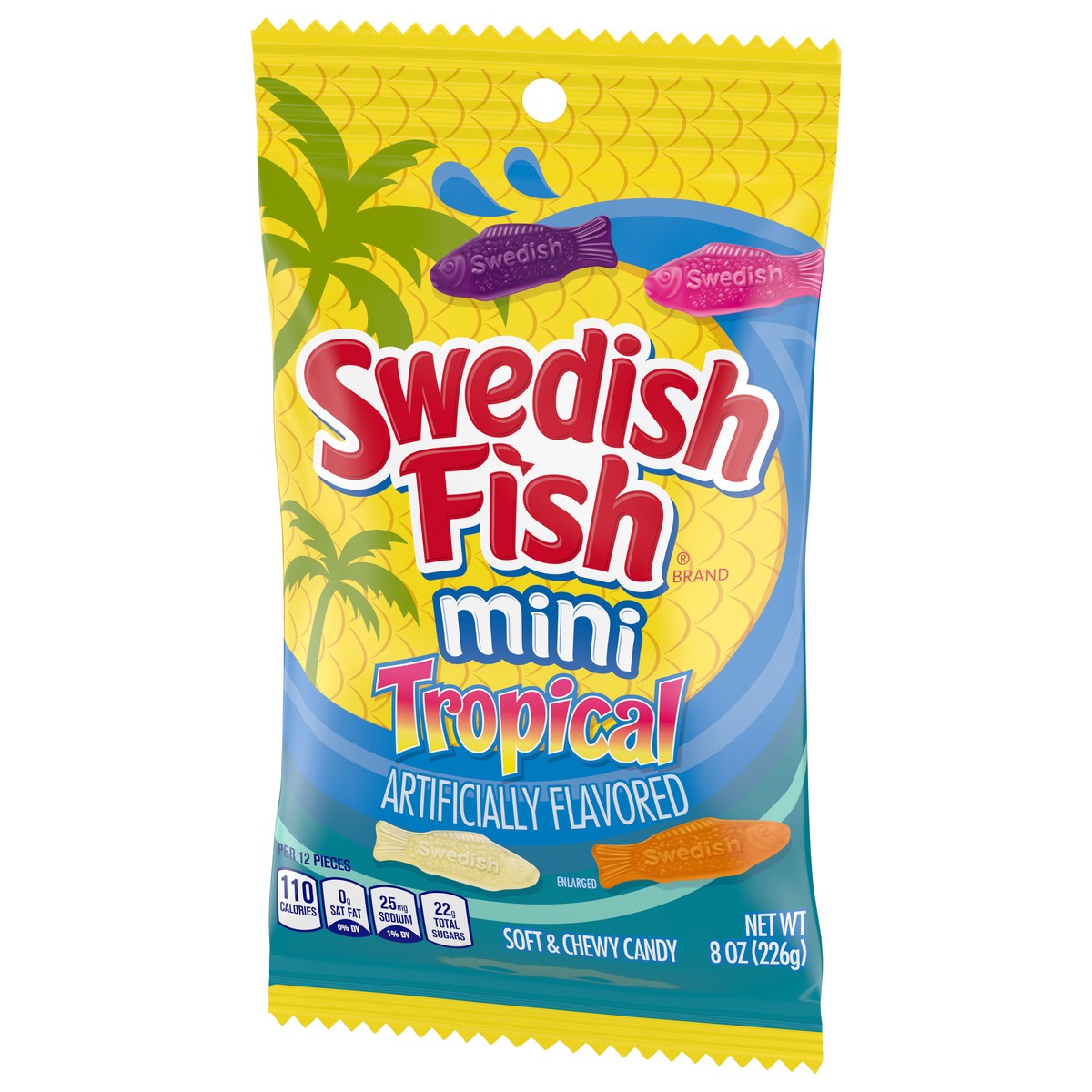 slide 3 of 9, SWEDISH FISH Mini Tropical Soft & Chewy Candy, 8 oz, 8 oz