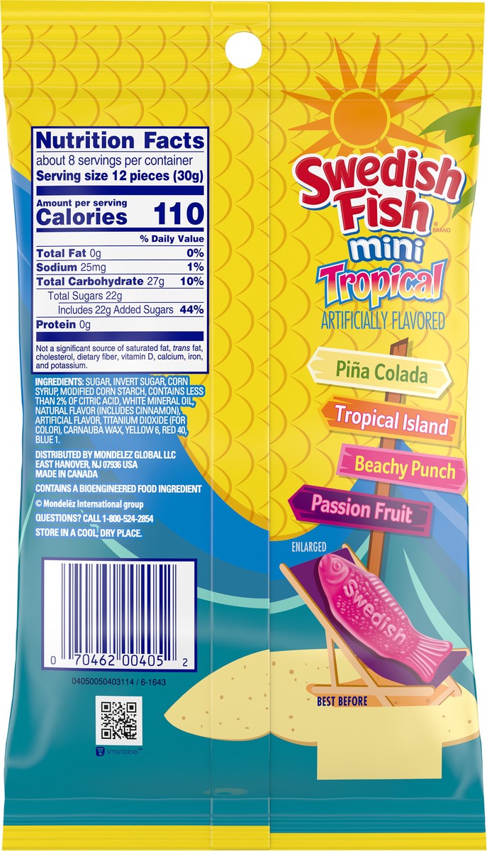 slide 5 of 9, SWEDISH FISH Mini Tropical Soft & Chewy Candy, 8 oz, 8 oz