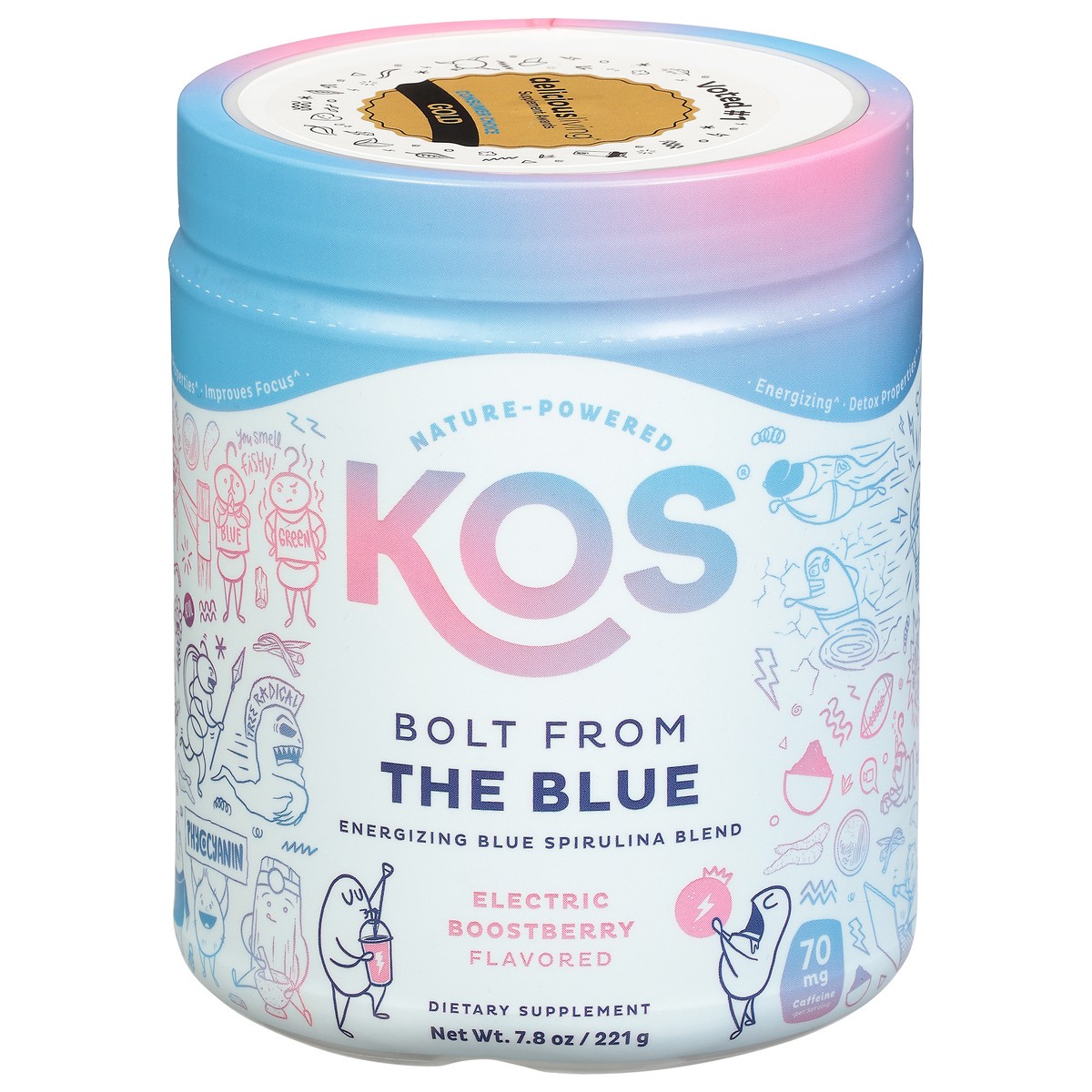 slide 1 of 1, KOS Bolt from the Blue Electric Boostberry Flavor Energizing Blue Spirulina Blend 7.8 oz, 7.8 oz