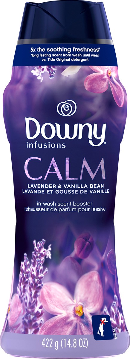 slide 1 of 5, Downy Infusions In-Wash Scent Booster Beads, Calm, Lavender and Vanilla Bean, 14.8 oz, 14.8 oz