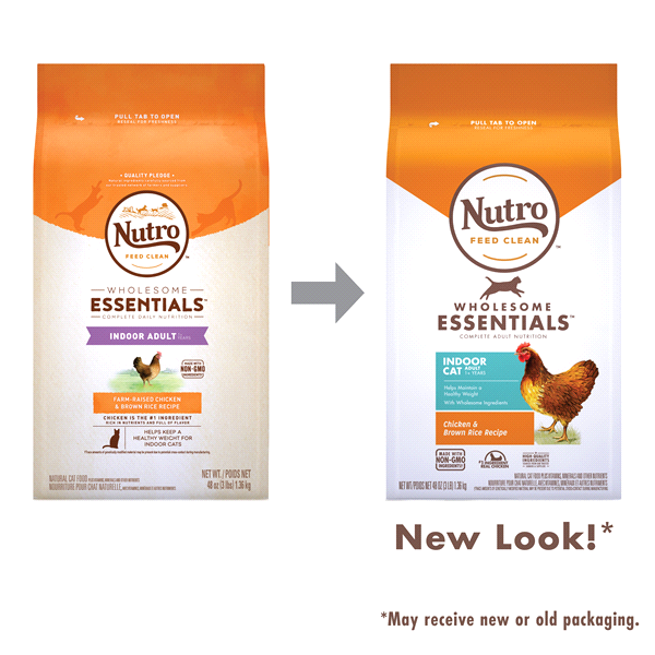 slide 3 of 5, Nutro Wholesome Essentials Chicken & Brown Rice Recipe Dry Cat Food, 48 oz