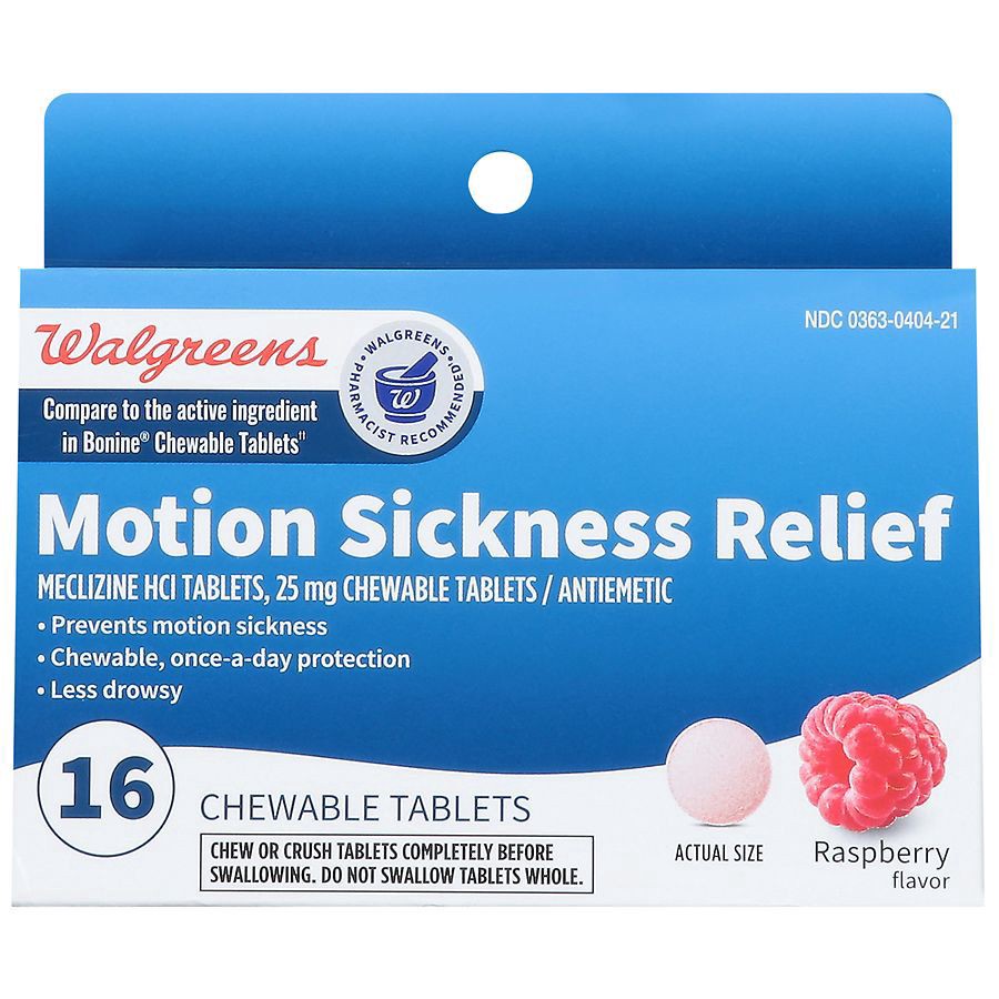 slide 2 of 3, Walgreens Less Drowsy Motion Sickness Relief Chewable Tablets, 16 ct