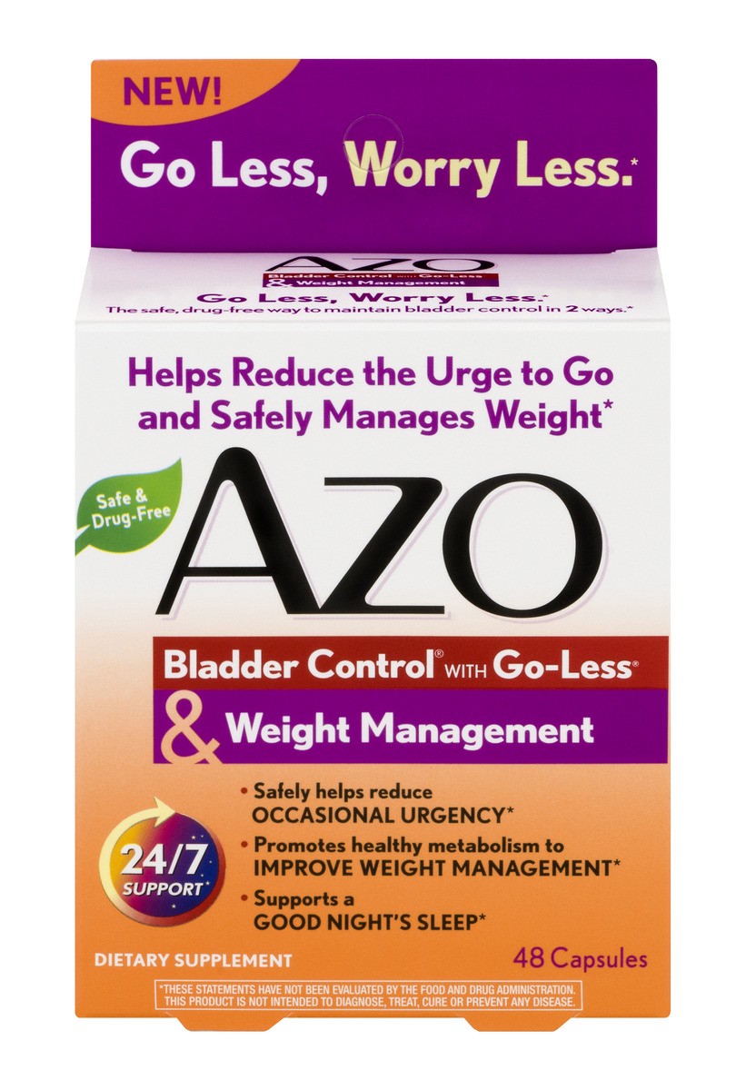slide 1 of 9, Azo Bladder Control Plus Weight Management Capsules, 48 ct