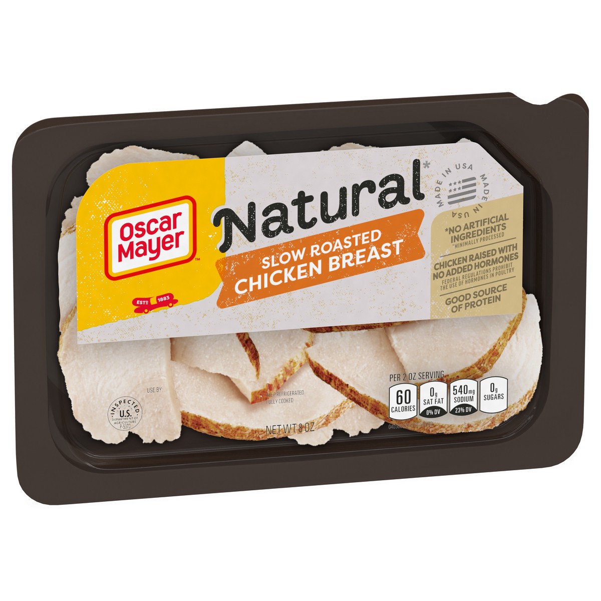 slide 6 of 9, Oscar Mayer Natural Slow Roasted Sliced Chicken Breast Deli Lunch Meat, 8 oz Package, 8 oz