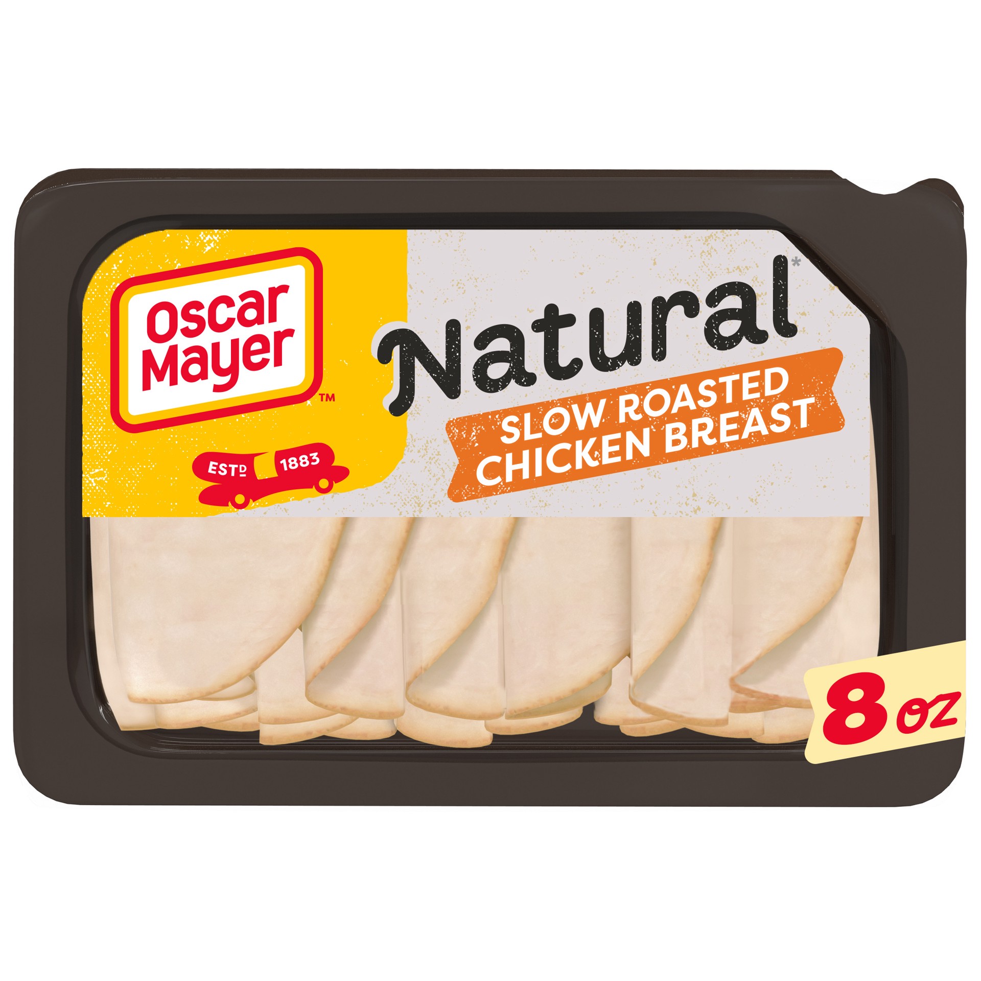slide 1 of 9, Oscar Mayer Natural Slow Roasted Sliced Chicken Breast Deli Lunch Meat, 8 oz Package, 8 oz