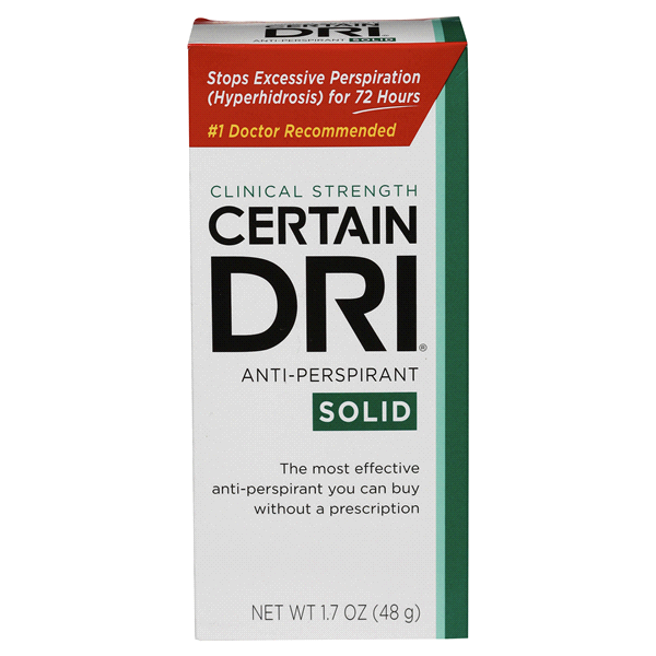 slide 1 of 1, Certain Dri Clinical Strength Solid Antiperspirant, 1.7 oz