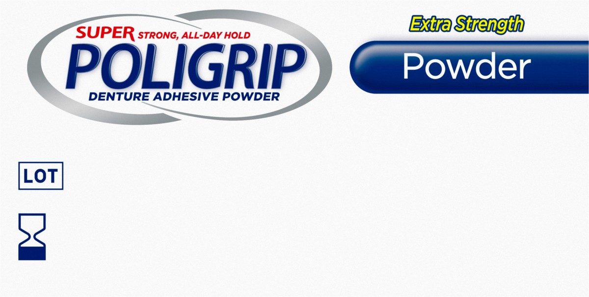 slide 6 of 11, Poligrip Super Poligrip Denture Adhesive Powder, Extra Strength - 1.6 Ounces, 1.6 oz