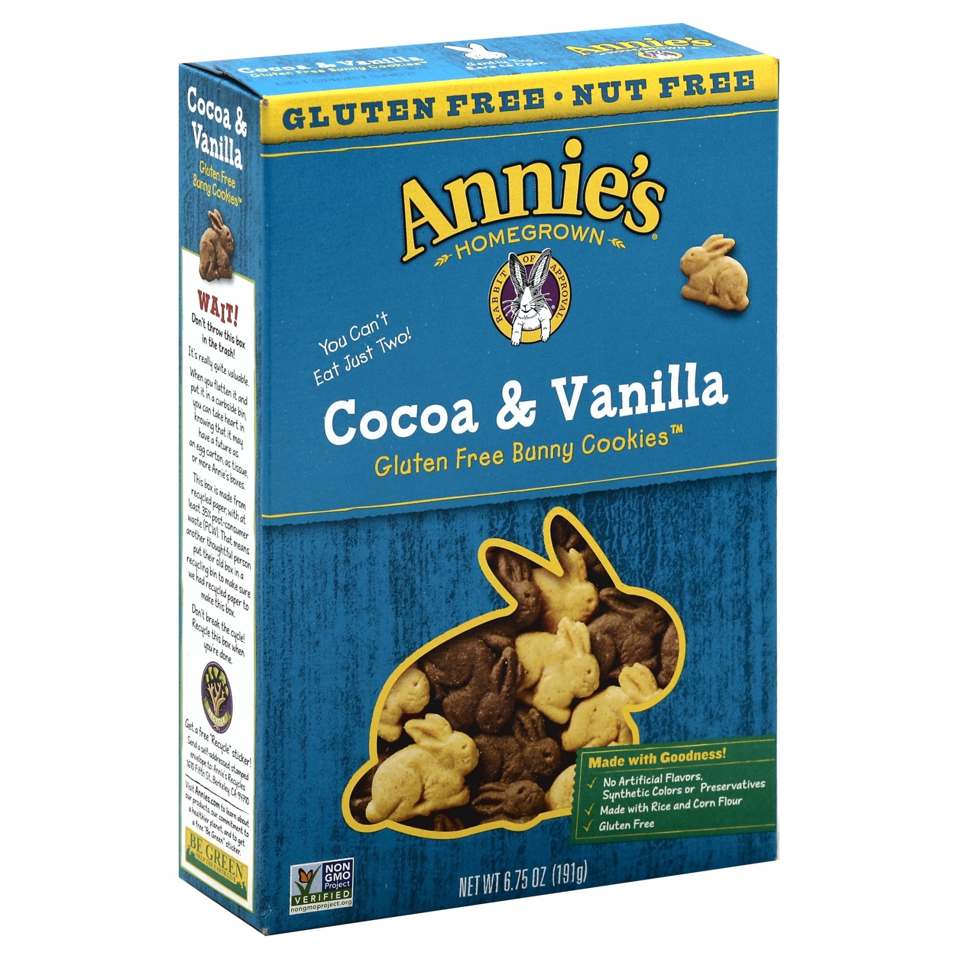 slide 1 of 1, Annie's Cocoa & Vanilla Gluten Free Bunny Cookies, 6.75 oz