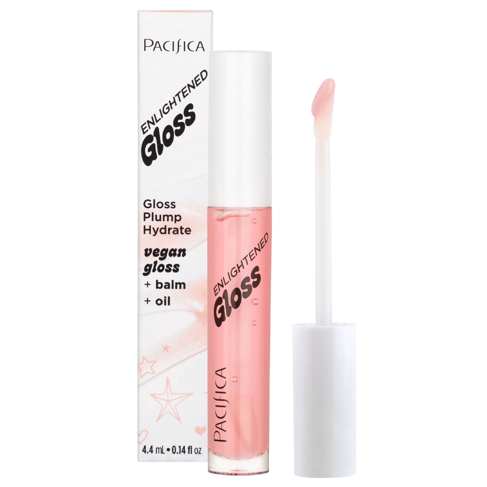 slide 1 of 1, Pacifica Enlightened Lip Gloss - Jasmine Kiss, 1 ct