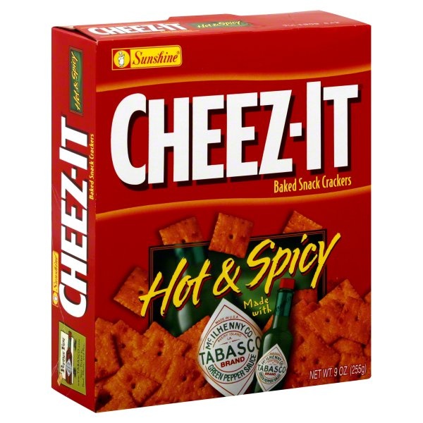 slide 1 of 1, Cheez-It Baked Snack Crackers, Hot & Spicy, 9 oz