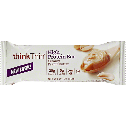 slide 2 of 3, thinkThin Creamy Peanut Butter High Protein Bar, 2.1 oz