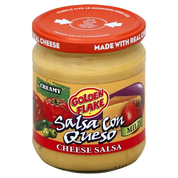 slide 1 of 2, Golden Flake Mild Salsa Con Queso Dip, 15 oz