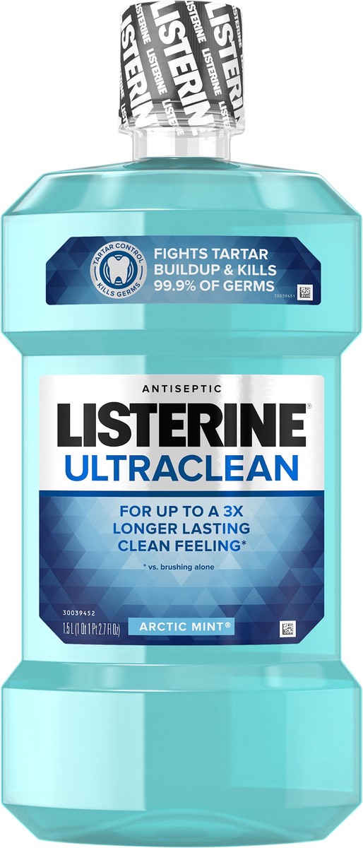 slide 7 of 7, Listerine Ultraclean Arctic Mint Antiseptic Mouthwash, 1.50 liter