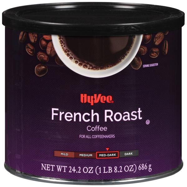 slide 1 of 1, Hy-vee Med-dark French Roast 100% Coffee - 24.2 oz, 24.2 oz