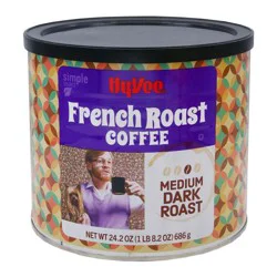 Hy-vee Med-dark French Roast 100% Coffee - 24.2 oz