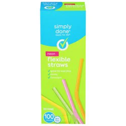 Simply Done Neon Flexible Straws 100 ea