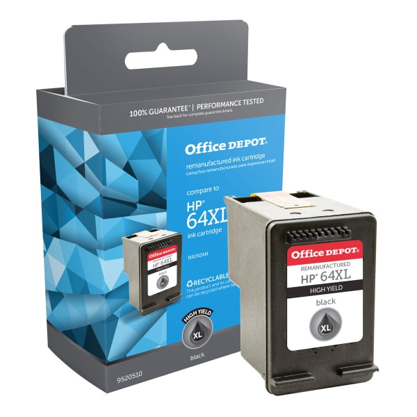 slide 1 of 1, Office Depot Od64Xlb (Hp 64Xl / N9J92An) Remanufactured High-Yield Black Ink Cartridge, 1 ct