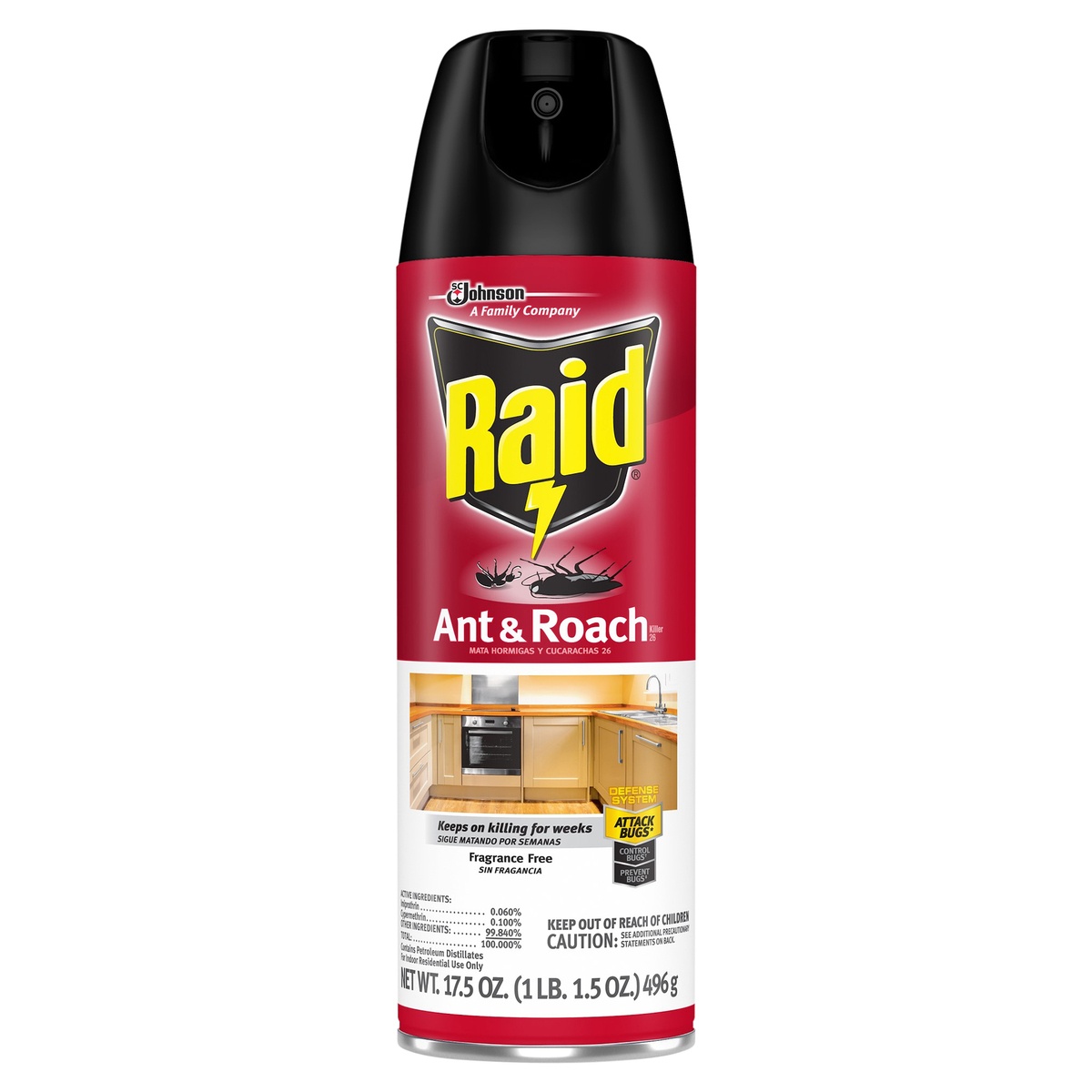 slide 1 of 7, Raid Ant and Roach Killer Fragrance Free - 17.5oz, 