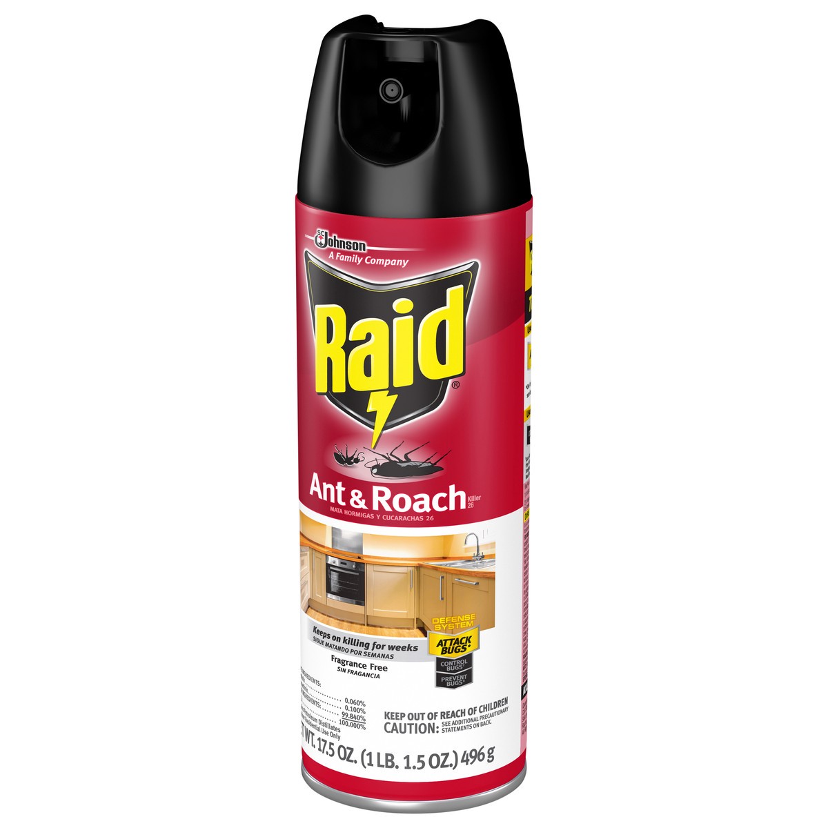 slide 4 of 9, Raid Fragrance Free Ant & Roach Killer 26 17.5 oz, 17.50 oz