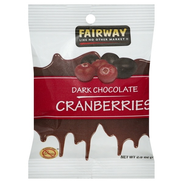 slide 1 of 1, Fairway Grab & Go Dark Chocolate Cranberries, 2.5 oz