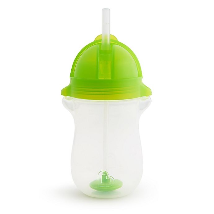 slide 1 of 1, Munchkin Any Angle Click Lock Weighted Straw Cup - Green, 10 oz