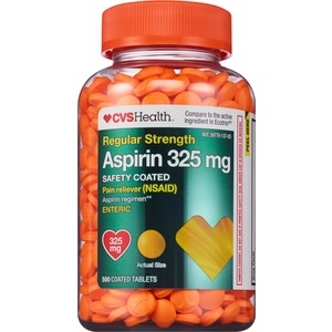 slide 1 of 1, CVS Health Regular Strength Aspirin 325mg Enteric Coated Tablets, 500ct, 500 ct