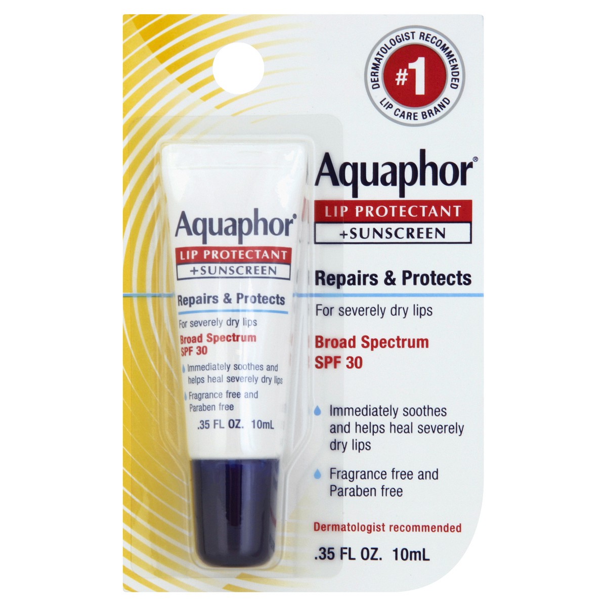 slide 1 of 7, Aquaphor Lip Repair + Protect, Spf 30, 0.35 oz